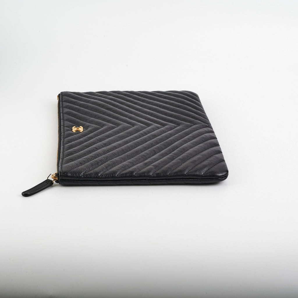 Chanel Large O Case Goatskin Black
