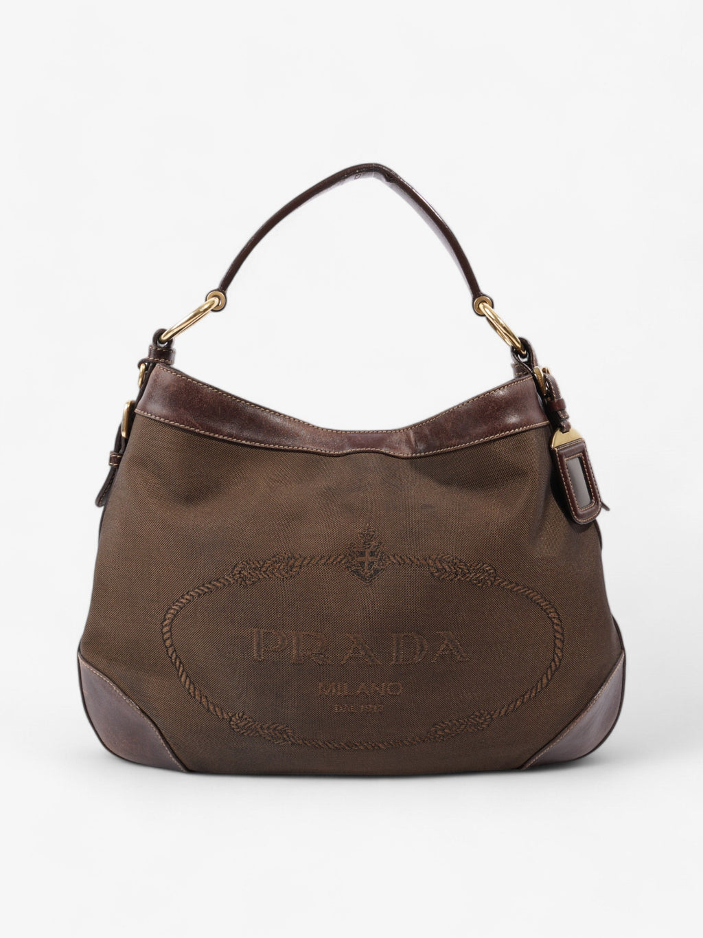 Prada Canapa Tote Brown Canvas