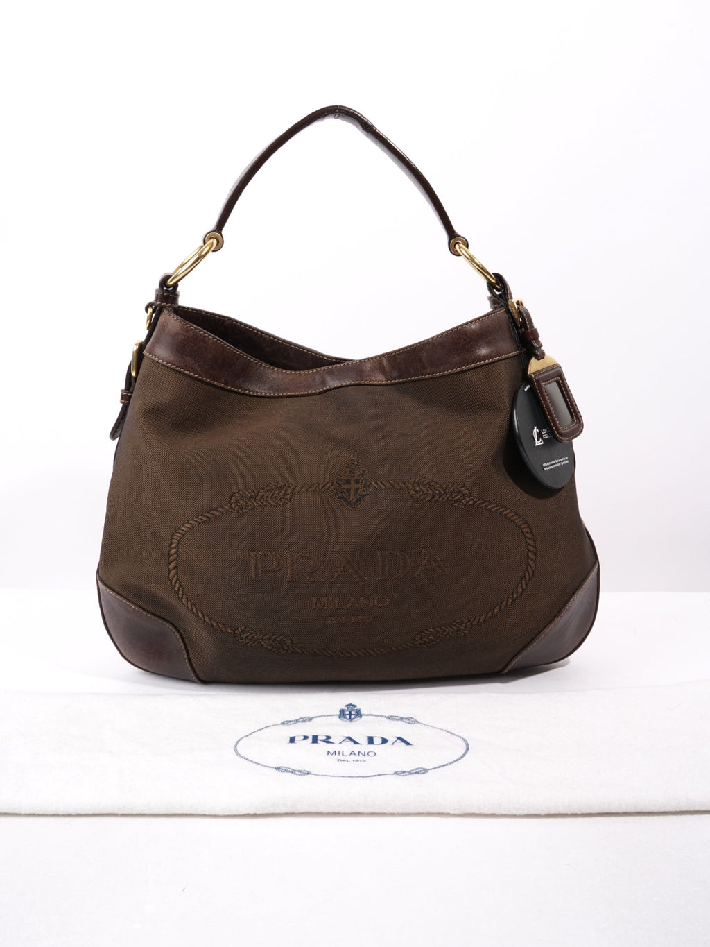 Prada Canapa Tote Brown Canvas