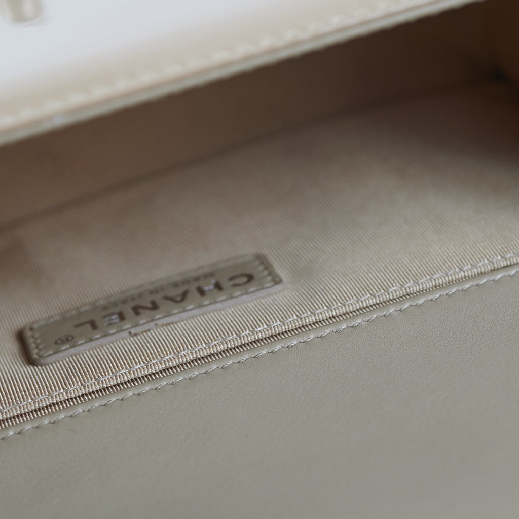 Deal of The Week -  Chanel Old Medium Boy Patent Leather Beige