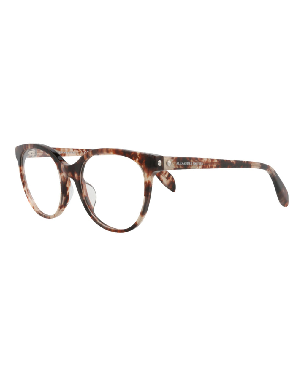 Alexander McQueen Womens Round/Oval Avana Avana Transparent Fashion Designer Eyewear