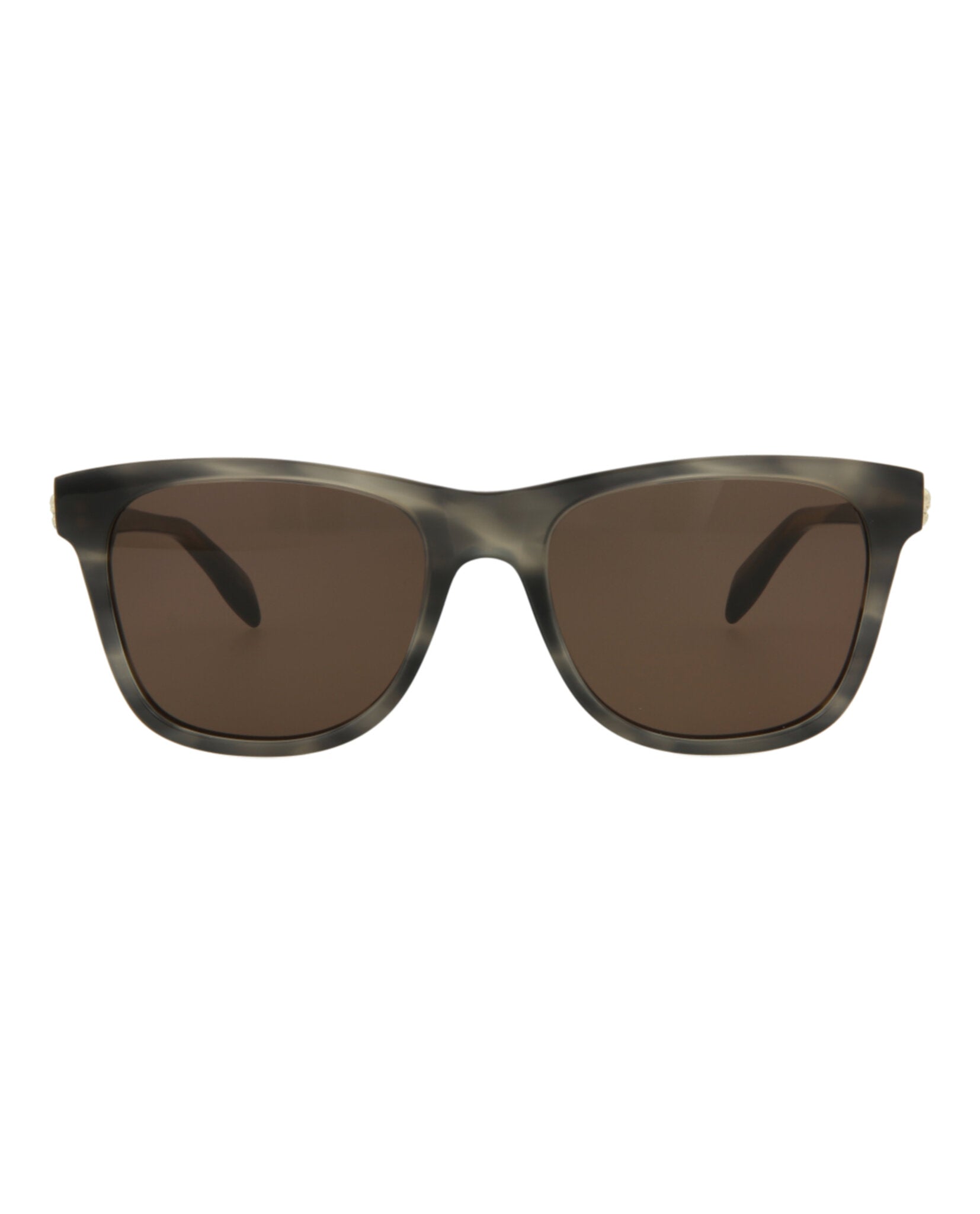 Alexander McQueen Unisex Square/Rectangle Grey Grey Brown Fashion Designer Eyewear Grey Grey Brown
