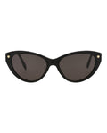 Alexander McQueen Womens Cat Eye Black Black Grey Fashion Designer Eyewear
