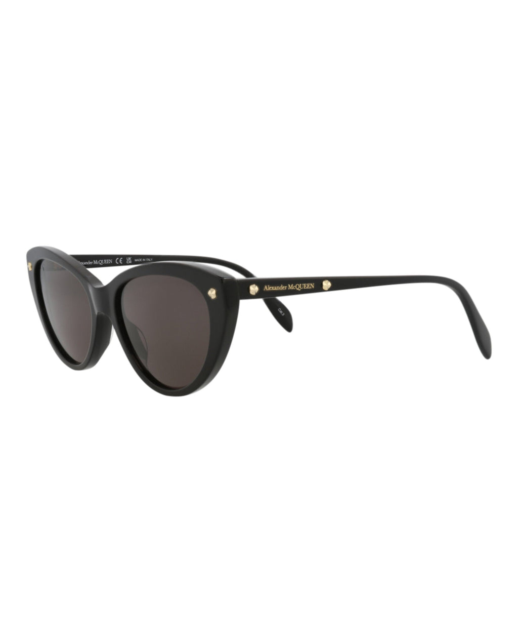 Alexander McQueen Womens Cat Eye Black Black Grey Fashion Designer Eyewear