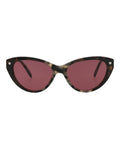 Alexander McQueen Womens Cat Eye Havana Havana Violet Fashion Designer Eyewear