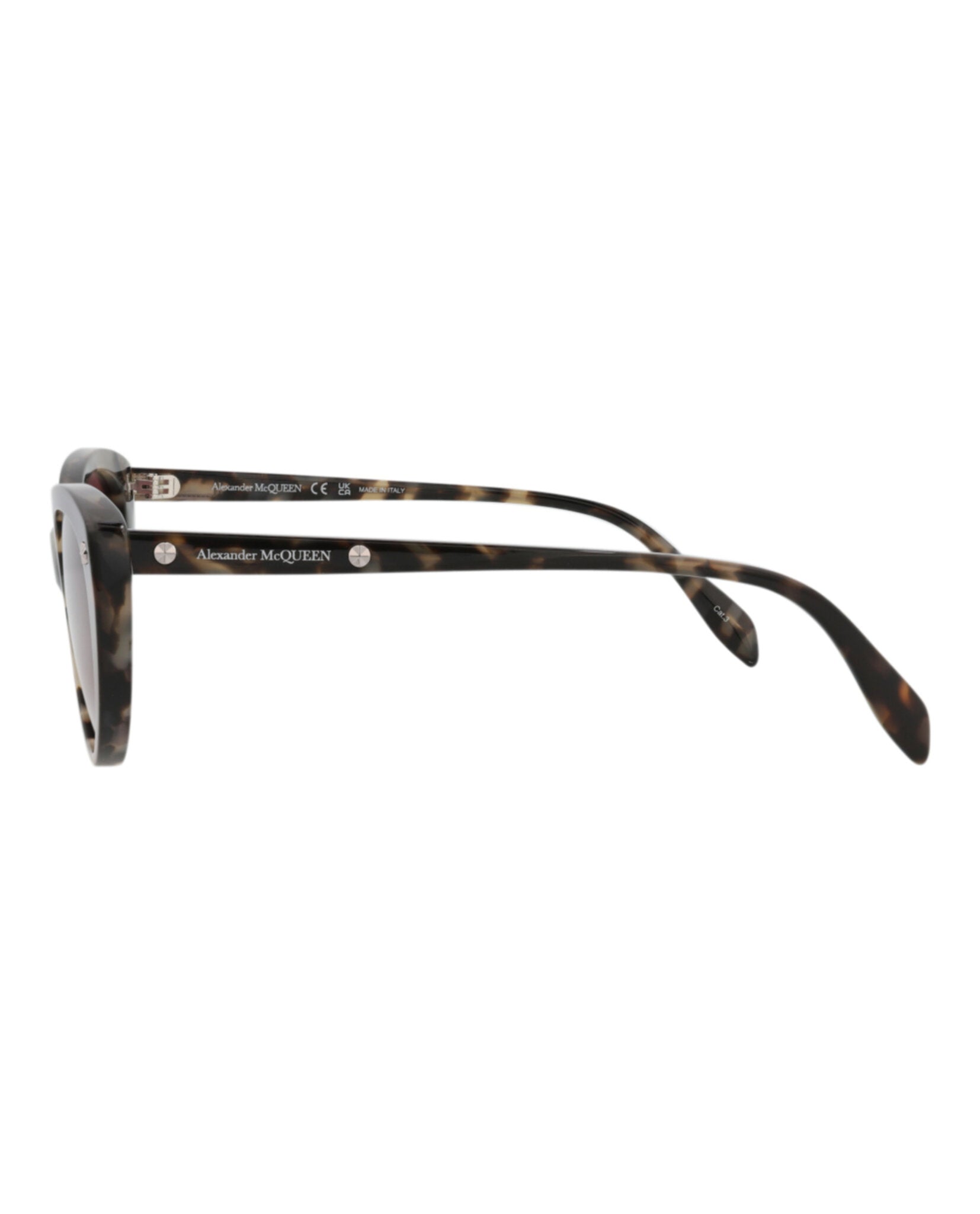 Alexander McQueen Womens Cat Eye Havana Havana Violet Fashion Designer Eyewear