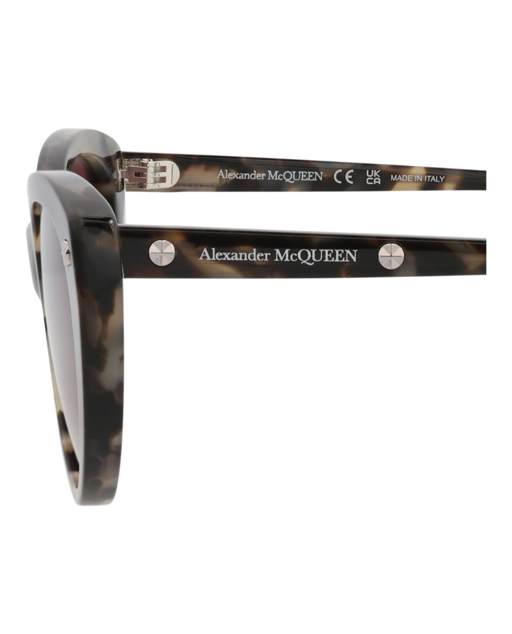 Alexander McQueen Womens Cat Eye Havana Havana Violet Fashion Designer Eyewear