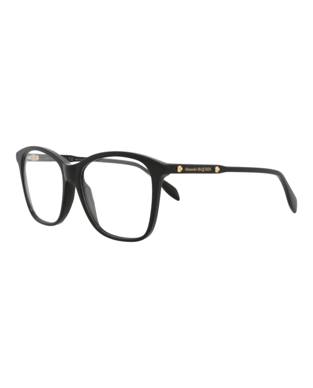 Alexander McQueen Womens Square/Rectangle Black Black Transparent Fashion Designer Eyewear