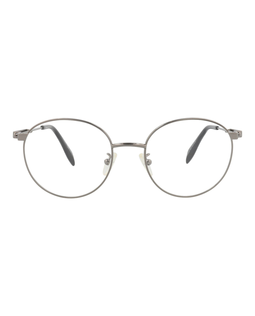 Alexander McQueen Mens Round/Oval Ruthenium Ruthenium Transparent Fashion Designer Eyewear