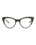 Alexander McQueen Womens Cat Eye Grey Gold Transparent Fashion Designer Eyewear