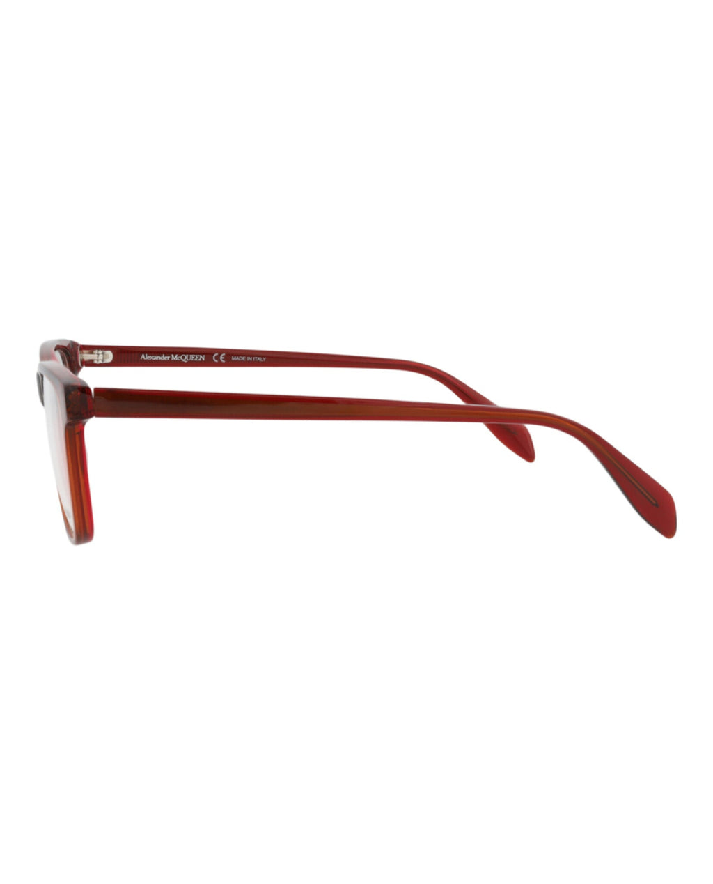 Alexander McQueen Unisex Square/Rectangle Red Red Transparent Fashion Designer Eyewear