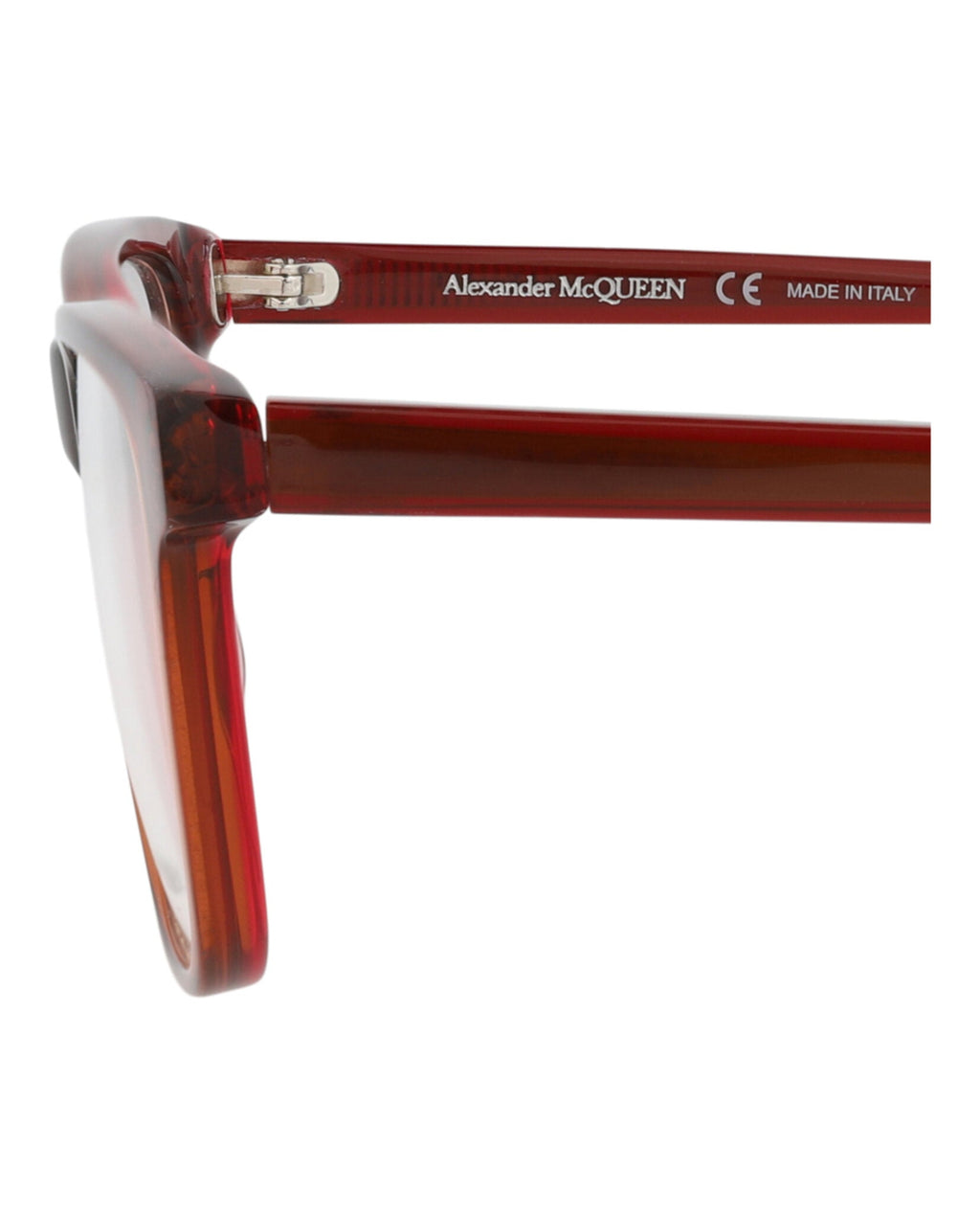 Alexander McQueen Unisex Square/Rectangle Red Red Transparent Fashion Designer Eyewear
