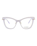 Alexander McQueen Womens Cat Eye Violet Gold Transparent Fashion Designer Eyewear