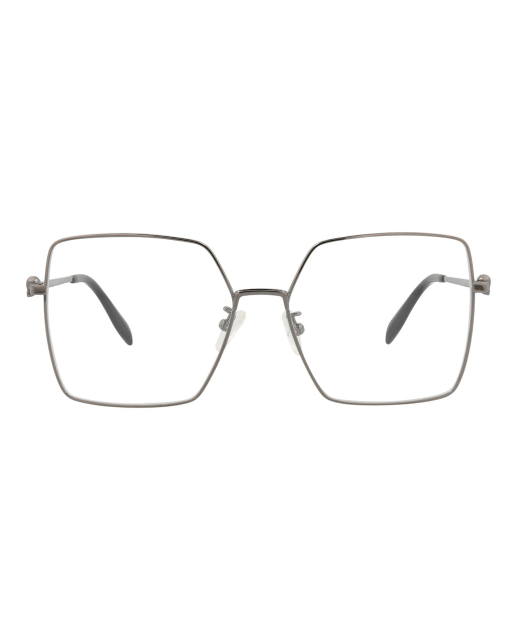 Alexander McQueen Womens Square/Rectangle Ruthenium Ruthenium Transparent Fashion Designer Eyewear