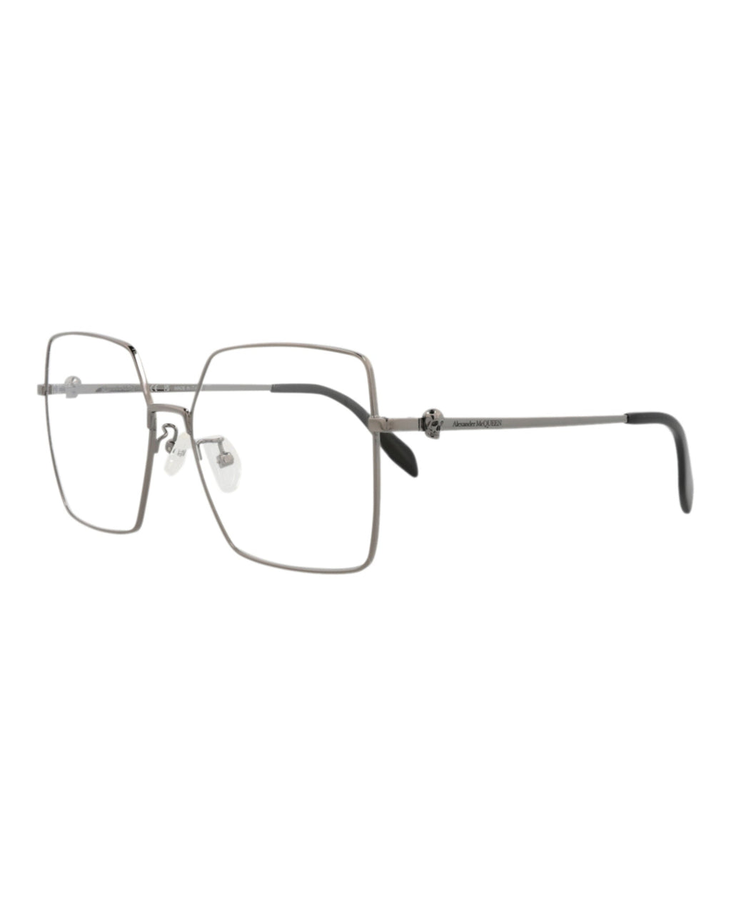 Alexander McQueen Womens Square/Rectangle Ruthenium Ruthenium Transparent Fashion Designer Eyewear