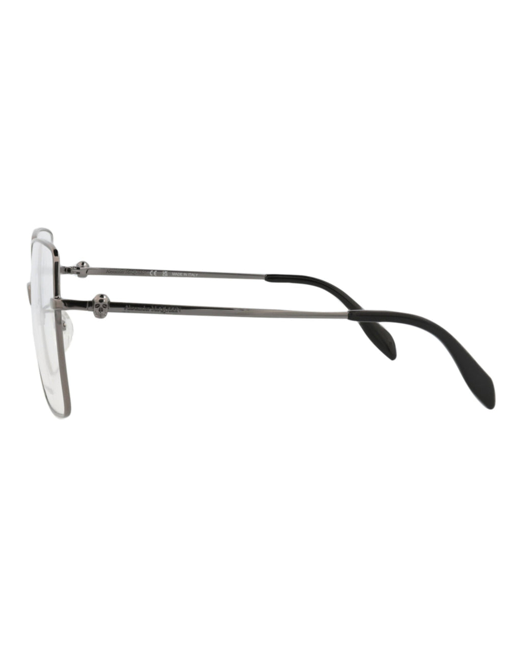 Alexander McQueen Womens Square/Rectangle Ruthenium Ruthenium Transparent Fashion Designer Eyewear