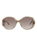 Alexander McQueen Womens Round/Oval Ivory Ivory Brown Fashion Designer Eyewear
