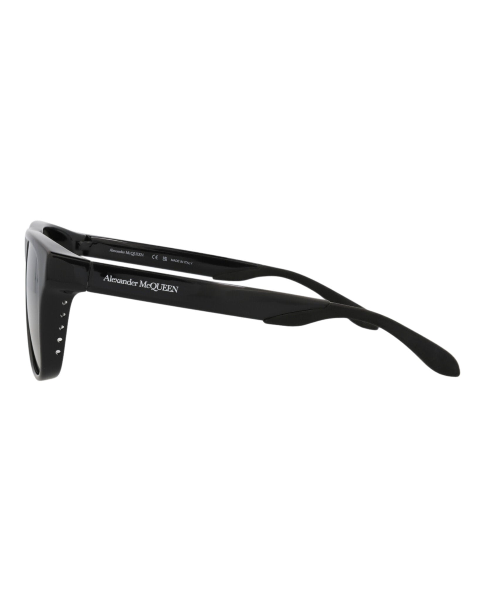 Alexander McQueen Unisex Square/Rectangle Black Black Grey Fashion Designer Eyewear
