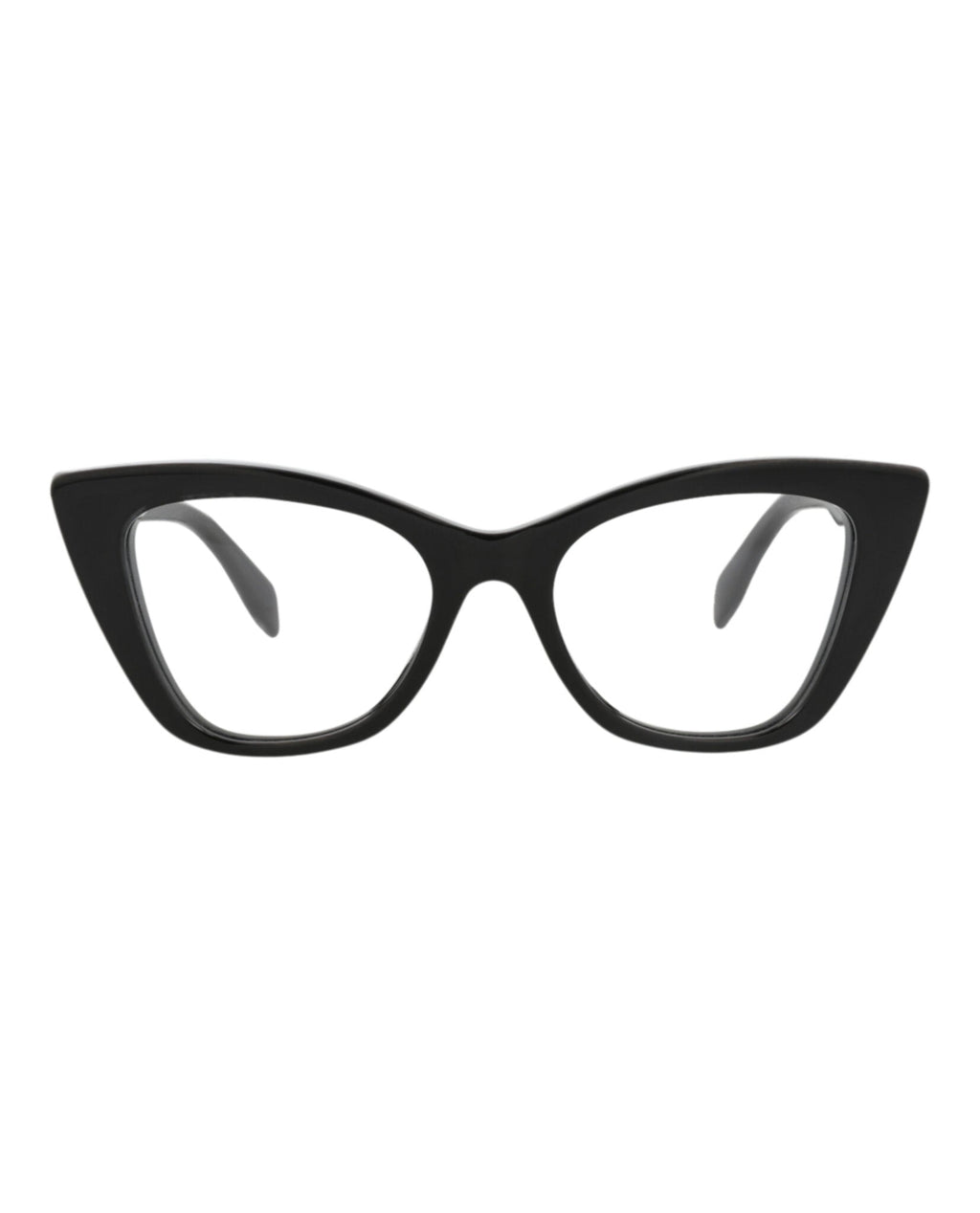 Alexander McQueen Womens Cat Eye Black Black Transparent Fashion Designer Eyewear
