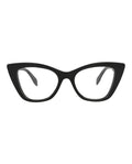 Alexander McQueen Womens Cat Eye Black Black Transparent Fashion Designer Eyewear