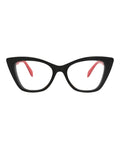 Alexander McQueen Womens Cat Eye Black Black Transparent Fashion Designer Eyewear