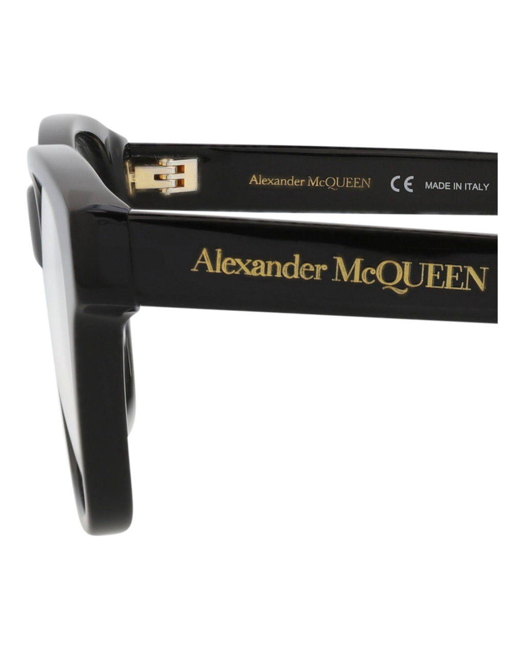 Alexander McQueen Womens Square/Rectangle Black Black Transparent Fashion Designer Eyewear