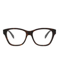 Alexander McQueen Womens Square/Rectangle Havana Havana Transparent Fashion Designer Eyewear