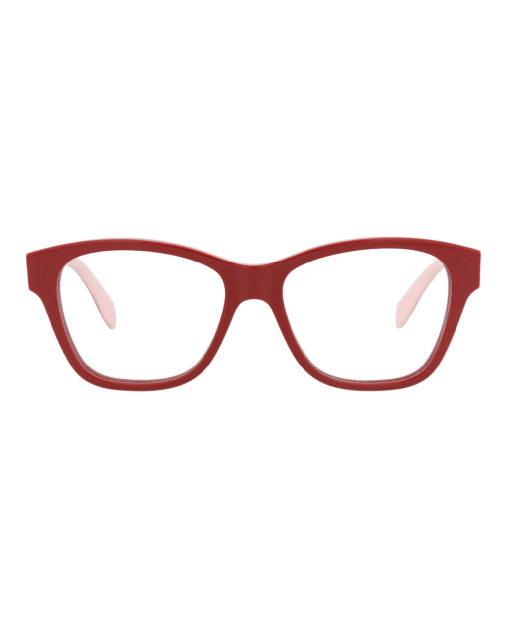 Alexander McQueen Womens Square/Rectangle Red Red Transparent Fashion Designer Eyewear