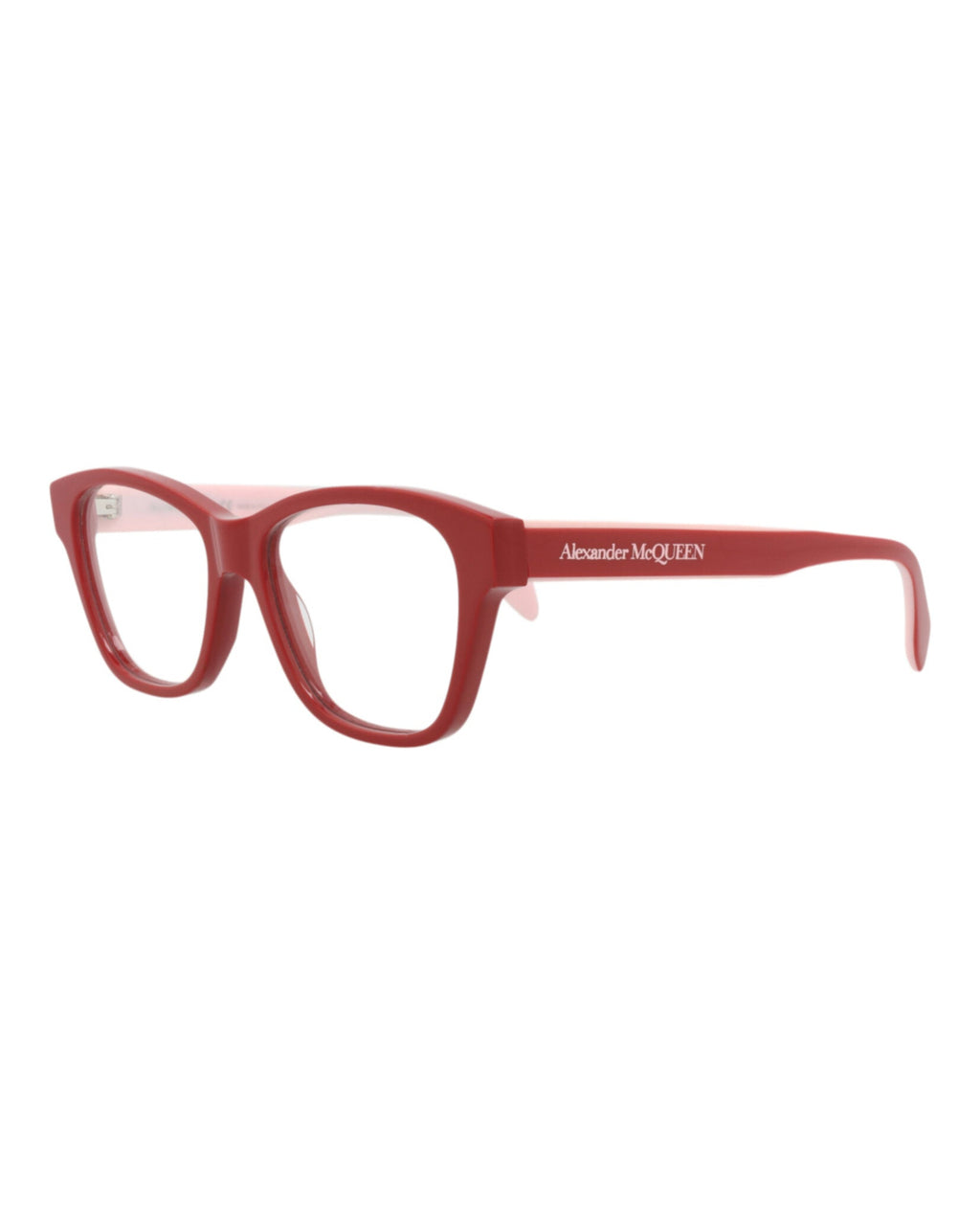 Alexander McQueen Womens Square/Rectangle Red Red Transparent Fashion Designer Eyewear