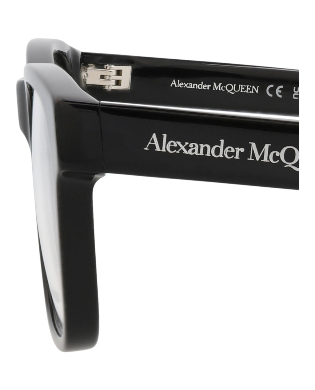 Alexander McQueen Mens Square/Rectangle Black Black Transparent Fashion Designer Eyewear