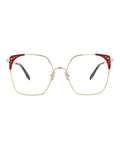Alexander McQueen Womens Square/Rectangle Gold Gold Transparent Fashion Designer Eyewear