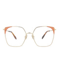 Alexander McQueen Womens Square/Rectangle Gold Gold Transparent Fashion Designer Eyewear