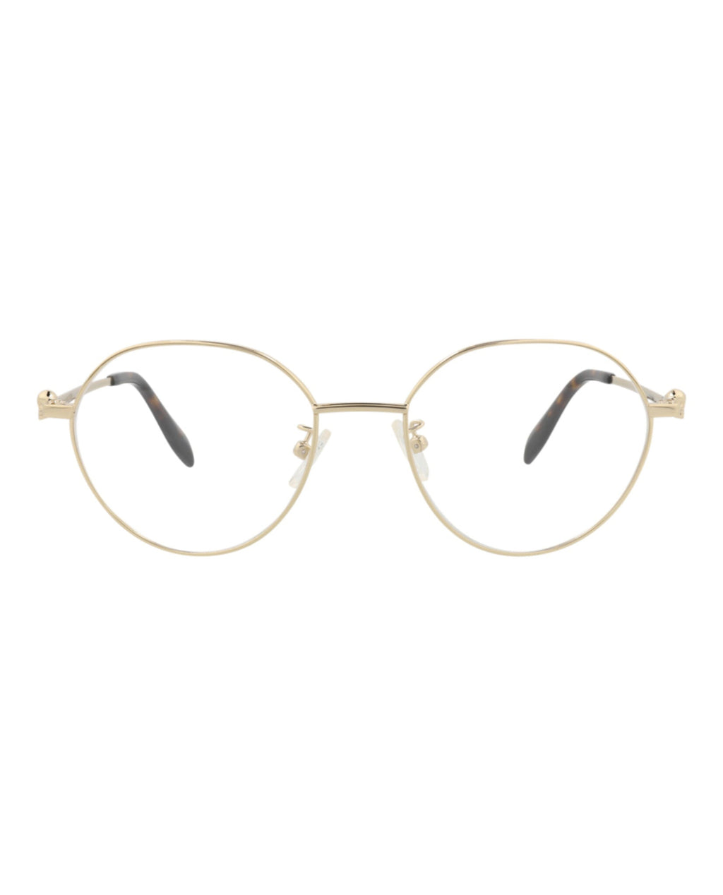 Alexander McQueen Unisex Round/Oval Gold Gold Transparent Fashion Designer Eyewear