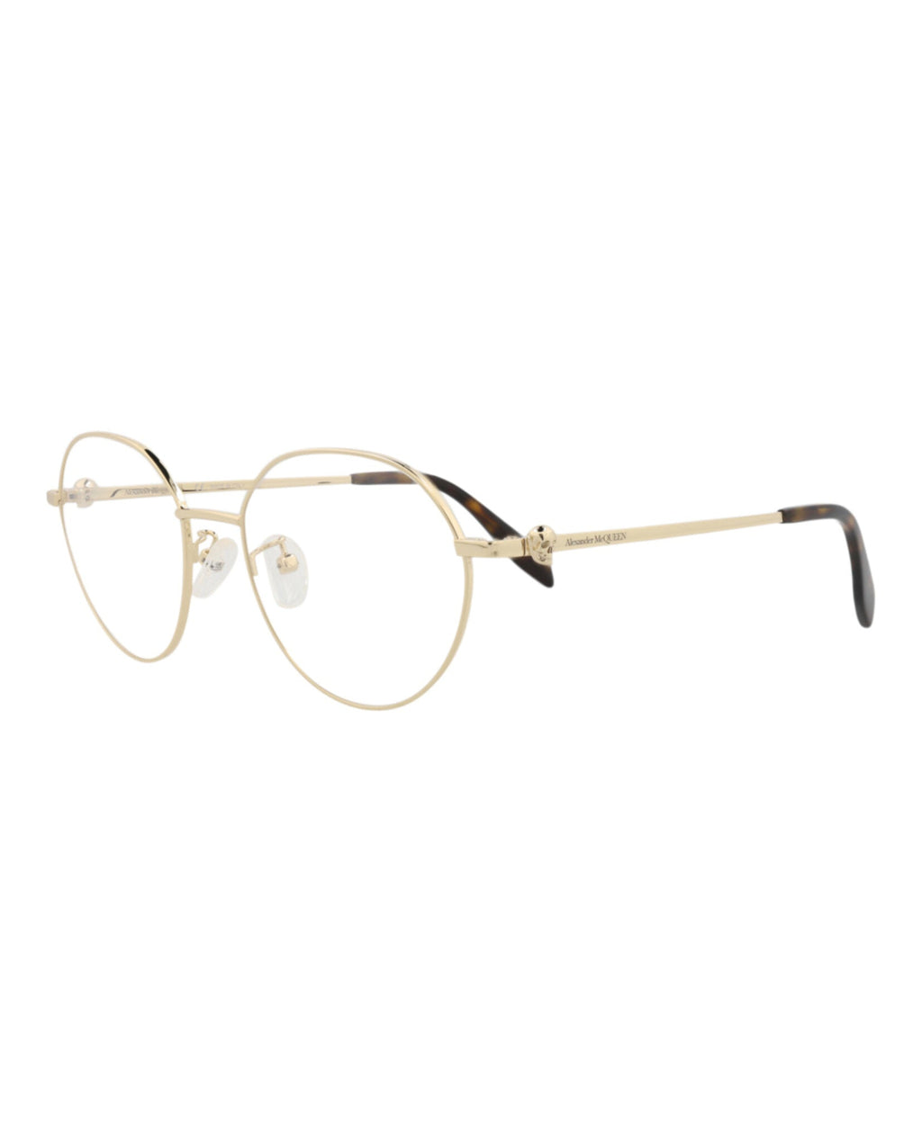 Alexander McQueen Unisex Round/Oval Gold Gold Transparent Fashion Designer Eyewear