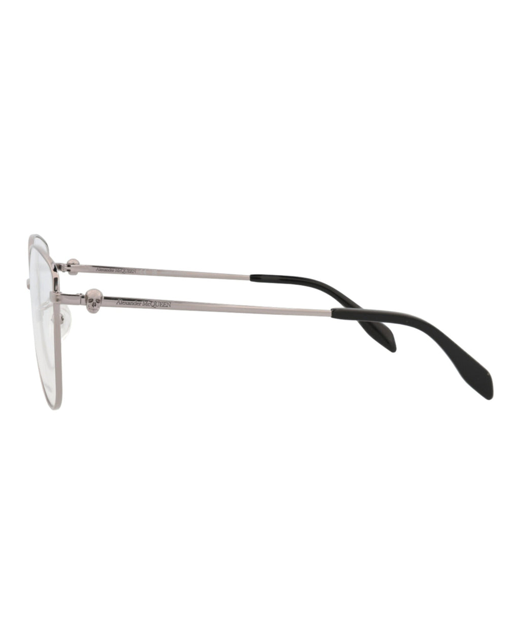 Alexander McQueen Womens Cat Eye Ruthenium Ruthenium Transparent Fashion Designer Eyewear