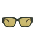Alexander McQueen Mens Square/Rectangle Green Green Yellow Fashion Designer Eyewear Green Green Yellow