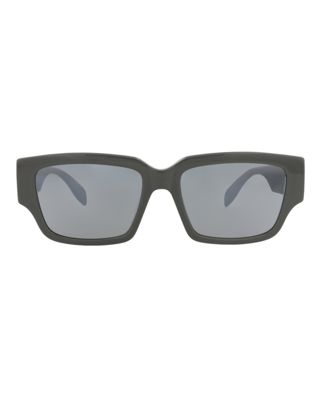 Alexander McQueen Mens Square/Rectangle Grey Grey Silver Fashion Designer Eyewear