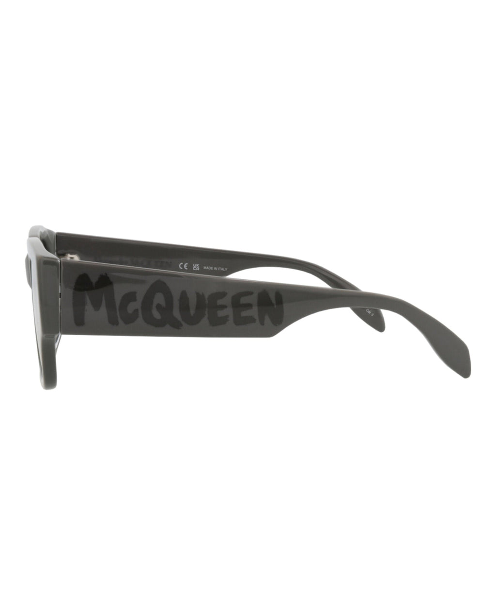 Alexander McQueen Mens Square/Rectangle Grey Grey Silver Fashion Designer Eyewear