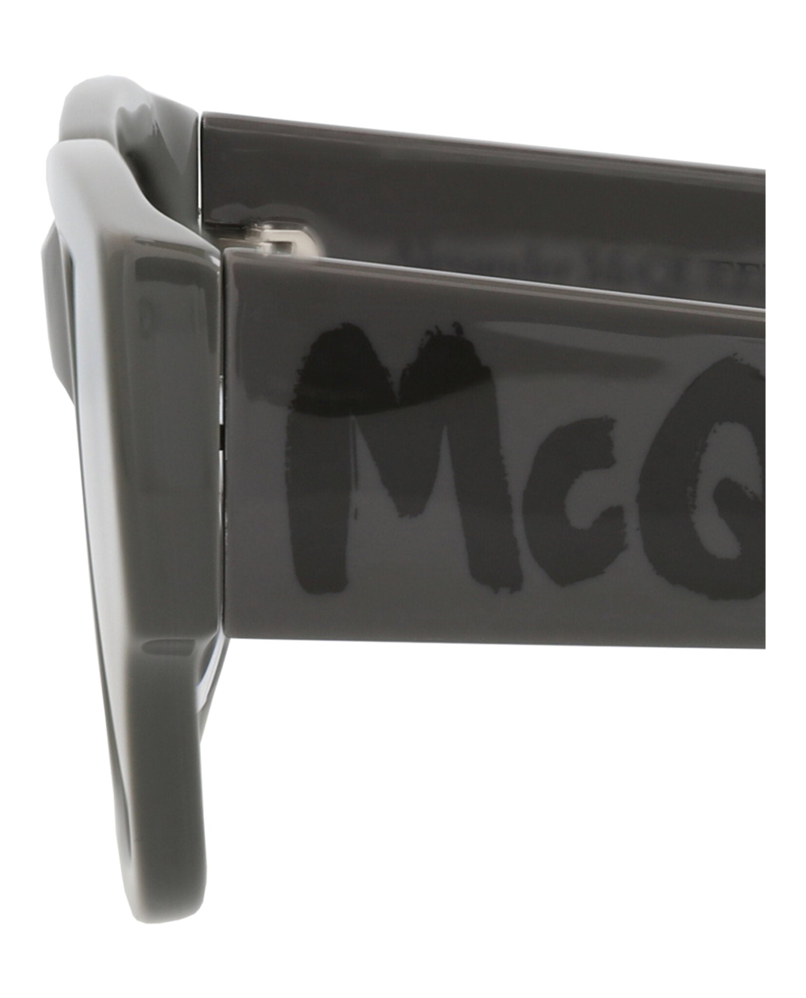 Alexander McQueen Mens Square/Rectangle Grey Grey Silver Fashion Designer Eyewear