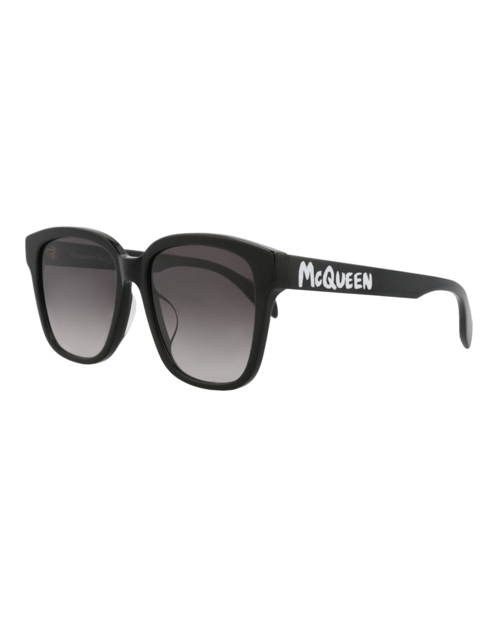 Alexander McQueen Womens Square/Rectangle Black Black Grey Fashion Designer Eyewear