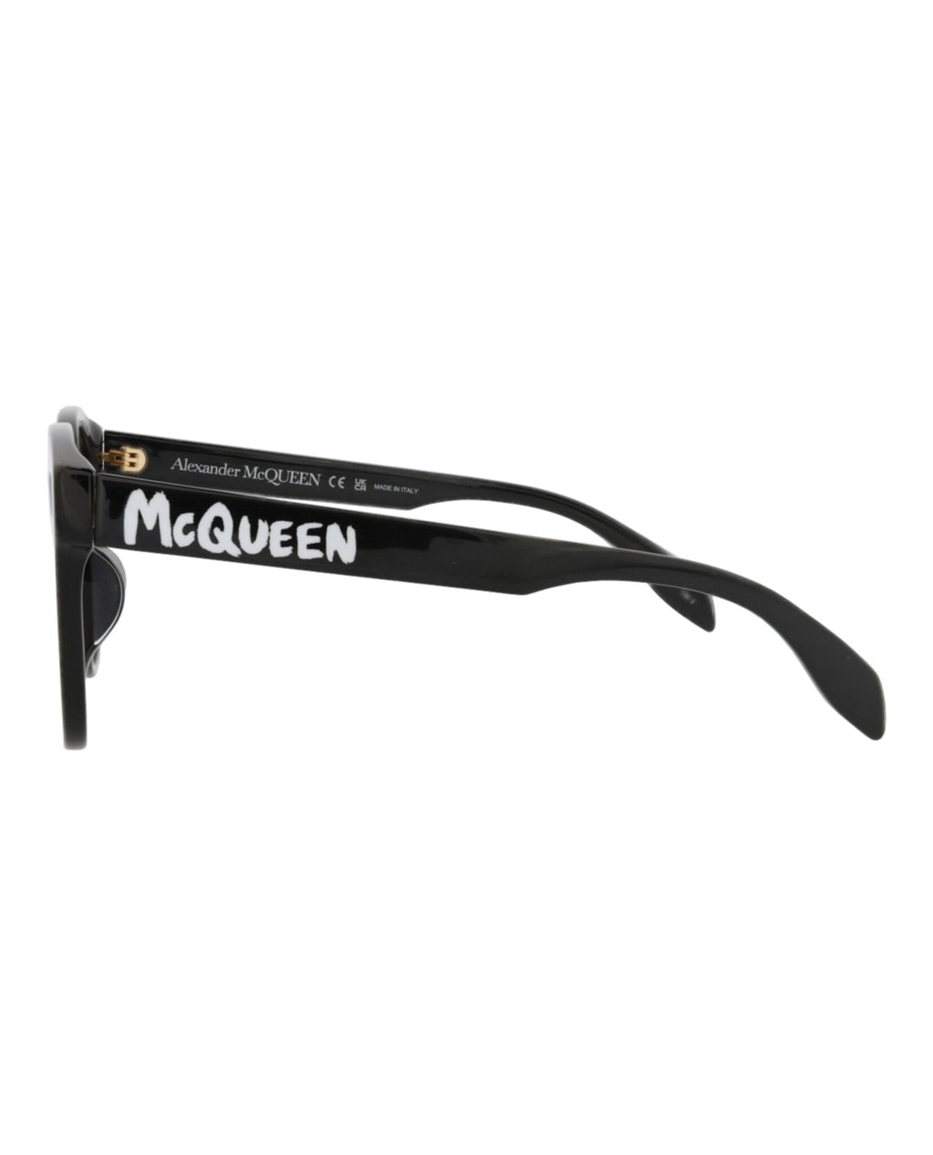 Alexander McQueen Womens Square/Rectangle Black Black Grey Fashion Designer Eyewear