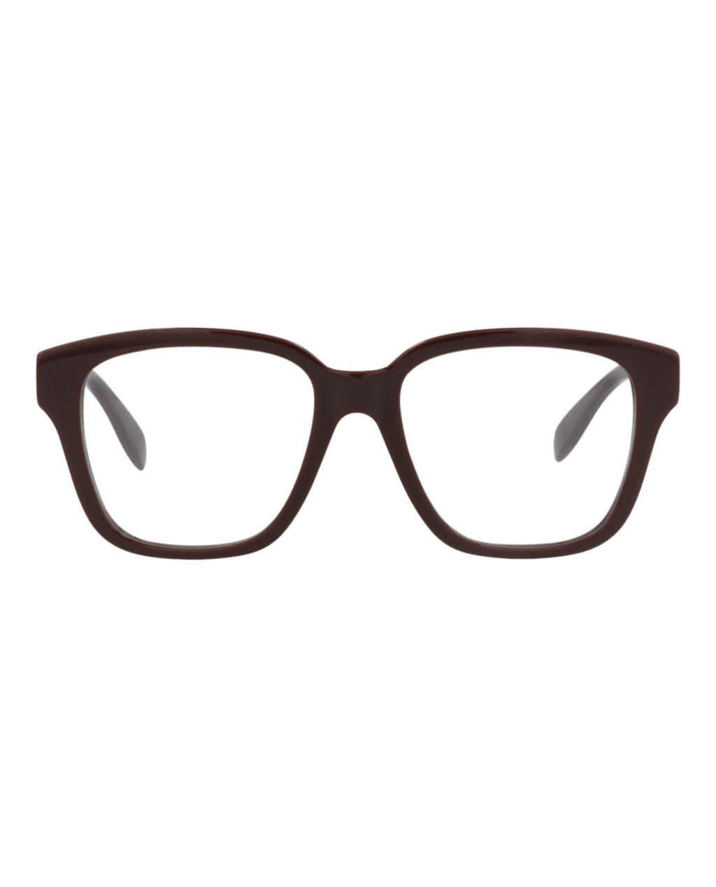 Alexander McQueen Womens Square/Rectangle Burgundy Burgundy Transparent Fashion Designer Eyewear