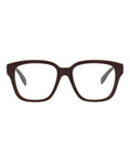 Alexander McQueen Womens Square/Rectangle Burgundy Burgundy Transparent Fashion Designer Eyewear
