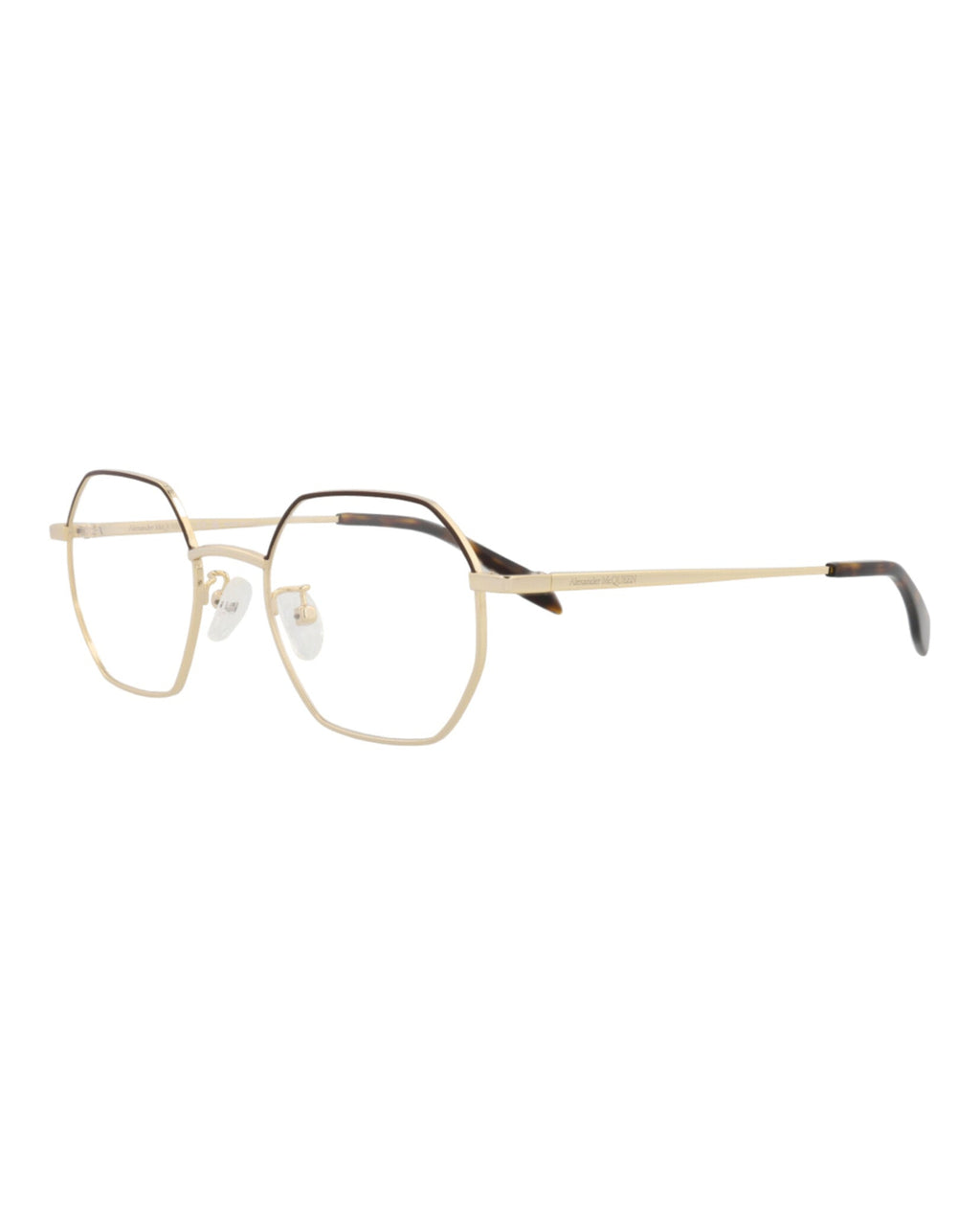 Alexander McQueen Unisex Round/Oval Gold Gold Transparent Fashion Designer Eyewear
