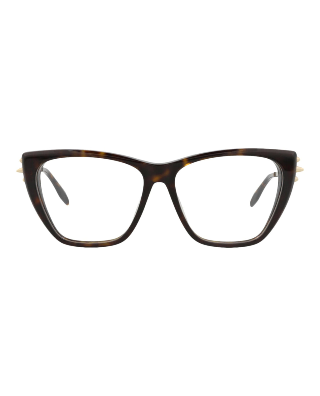 Alexander McQueen Womens Cat Eye Havana Gold Transparent Fashion Designer Eyewear