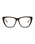 Alexander McQueen Womens Cat Eye Havana Gold Transparent Fashion Designer Eyewear