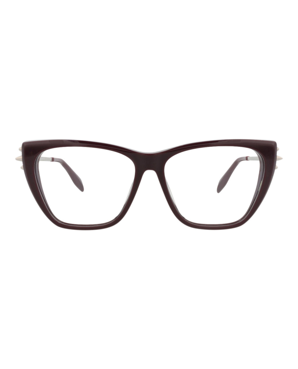 Alexander McQueen Womens Cat Eye Violet Silver Transparent Fashion Designer Eyewear