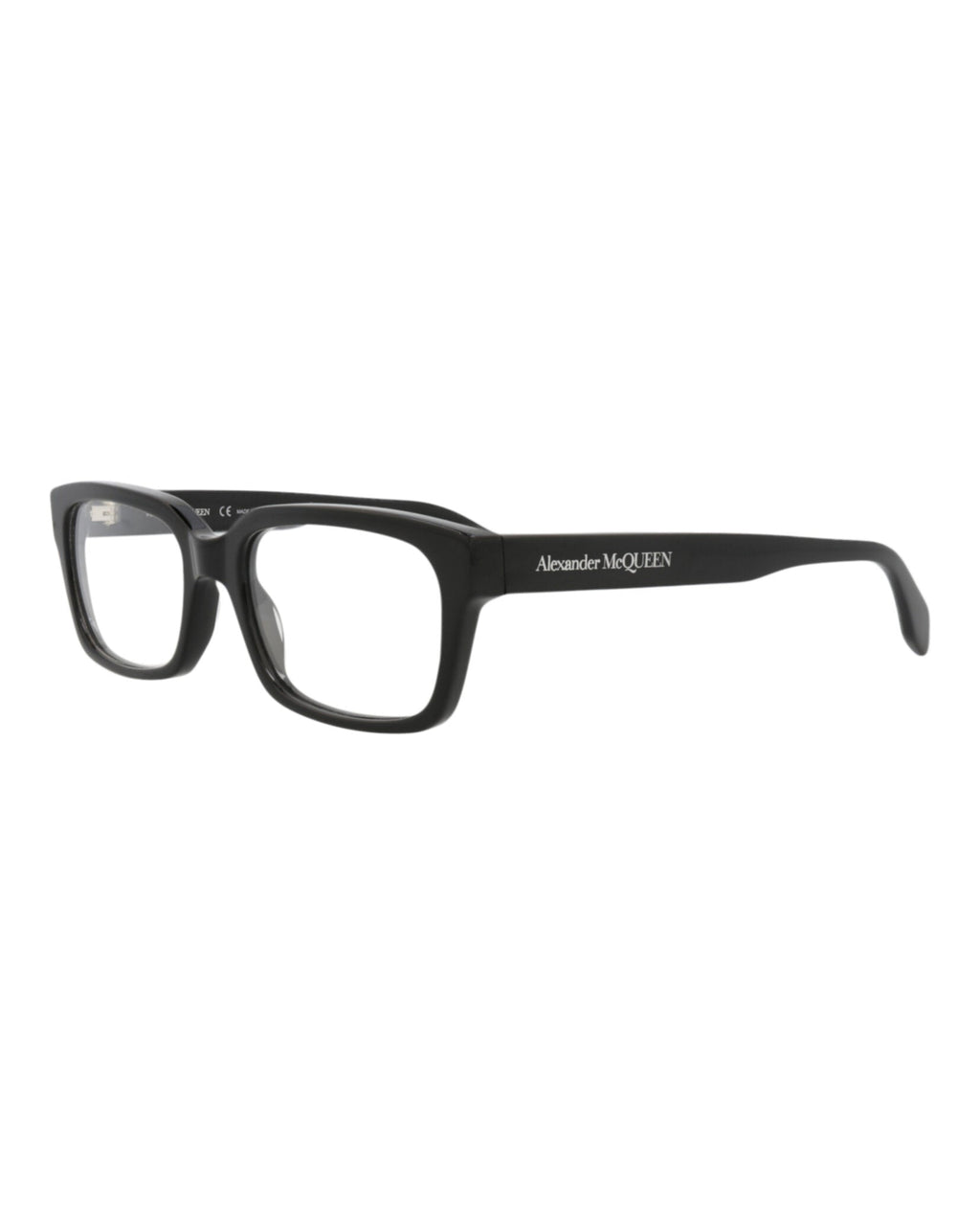 Alexander McQueen Mens Square/Rectangle Black Black Transparent Fashion Designer Eyewear