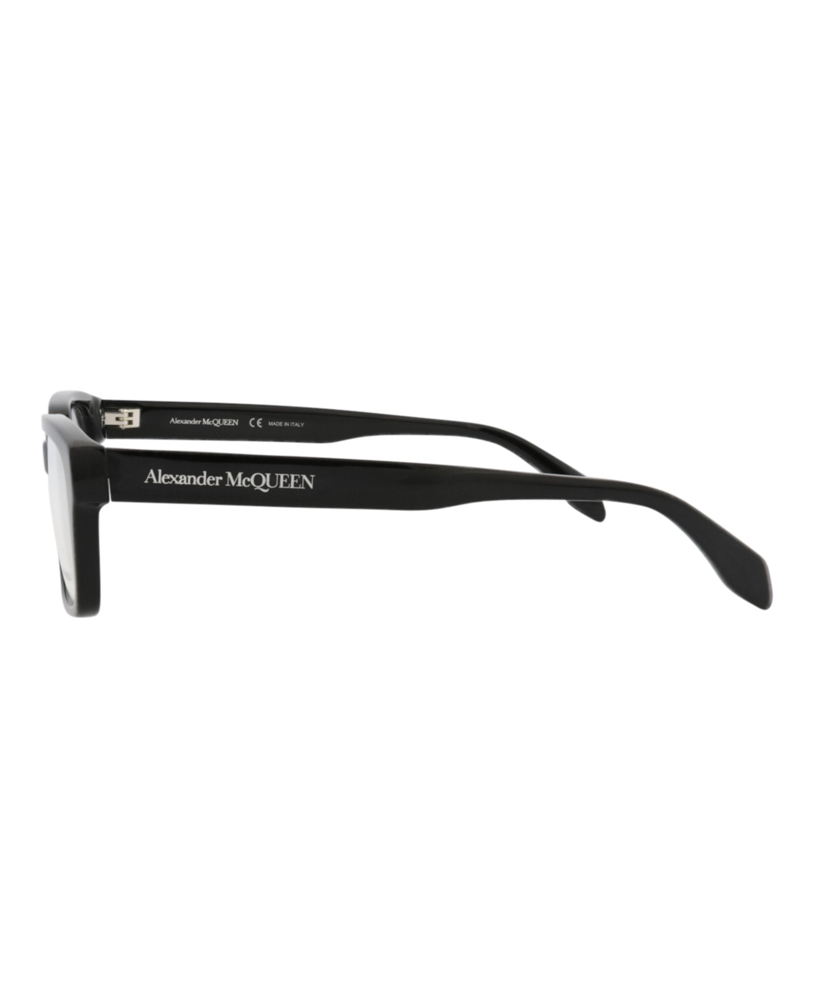 Alexander McQueen Mens Square/Rectangle Black Black Transparent Fashion Designer Eyewear