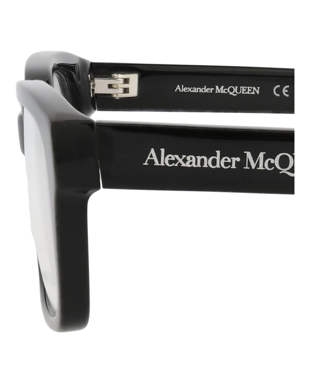 Alexander McQueen Mens Square/Rectangle Black Black Transparent Fashion Designer Eyewear